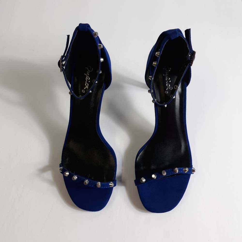 Qupid Women Blue Size 7.5 Studded High Heel Shoes - Picture 2 of 7